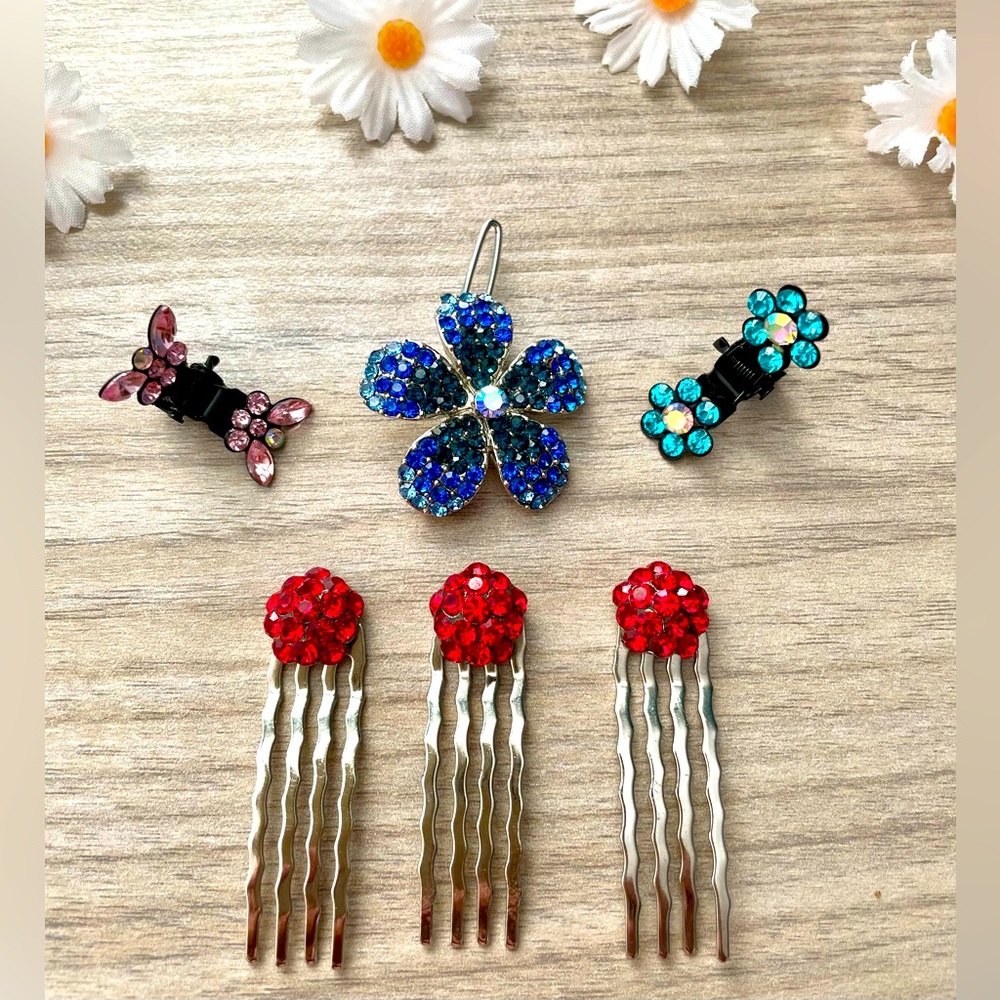 🌸Sparkling Hairpins and Hairclip Bundle (6 Pieces)